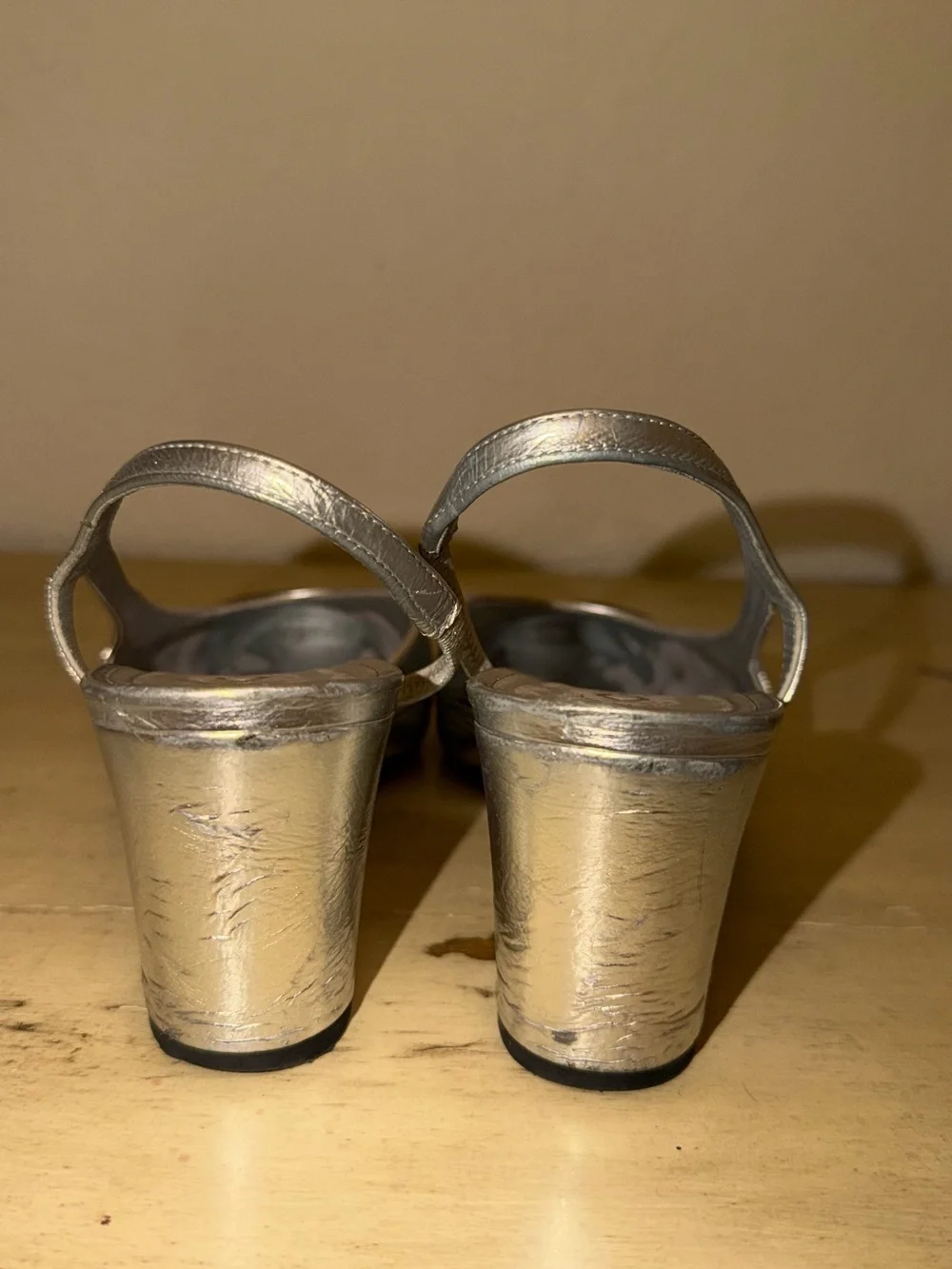 CHANEL Metallic Slingback Pumps